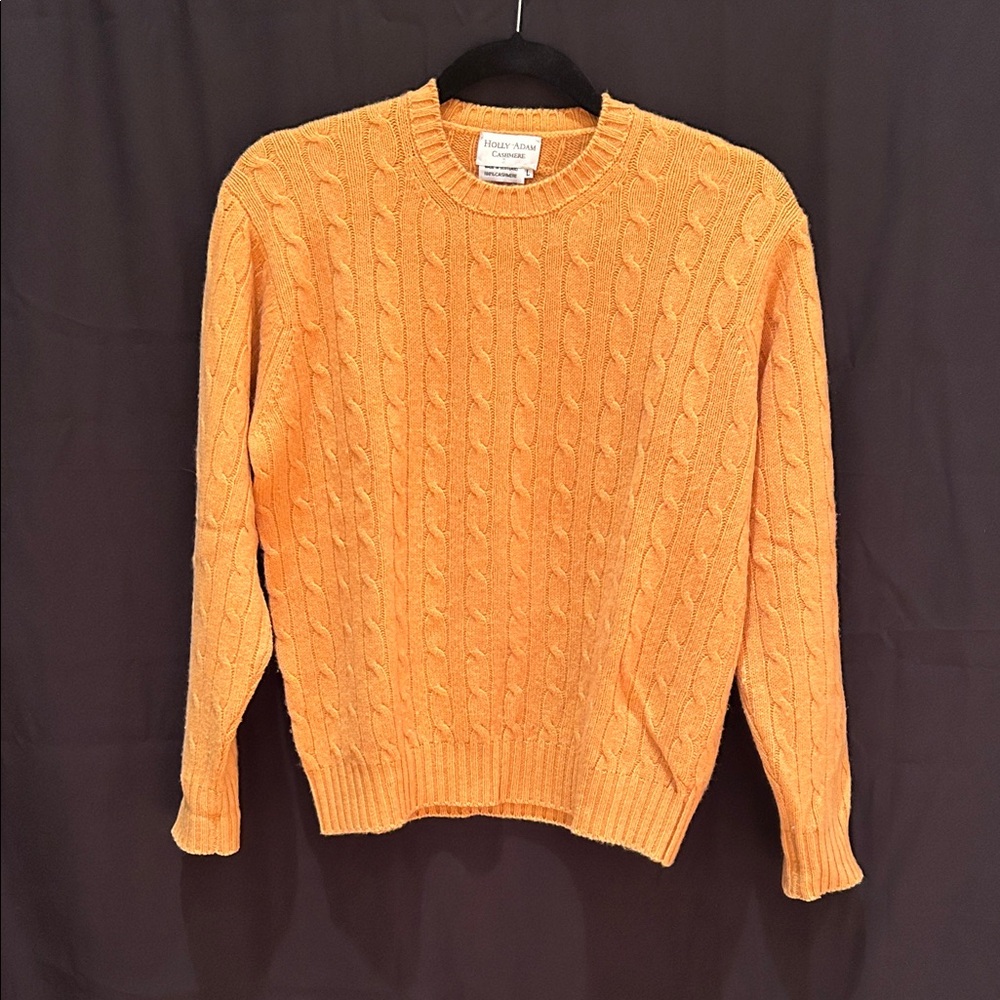 C - Ralph Lauren Orange Cable Knit Crewneck Sweater